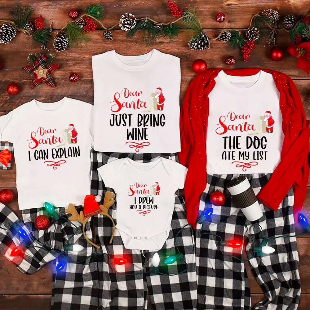 Personalized Dear Santa Christmas Family Matching T-Shirts
