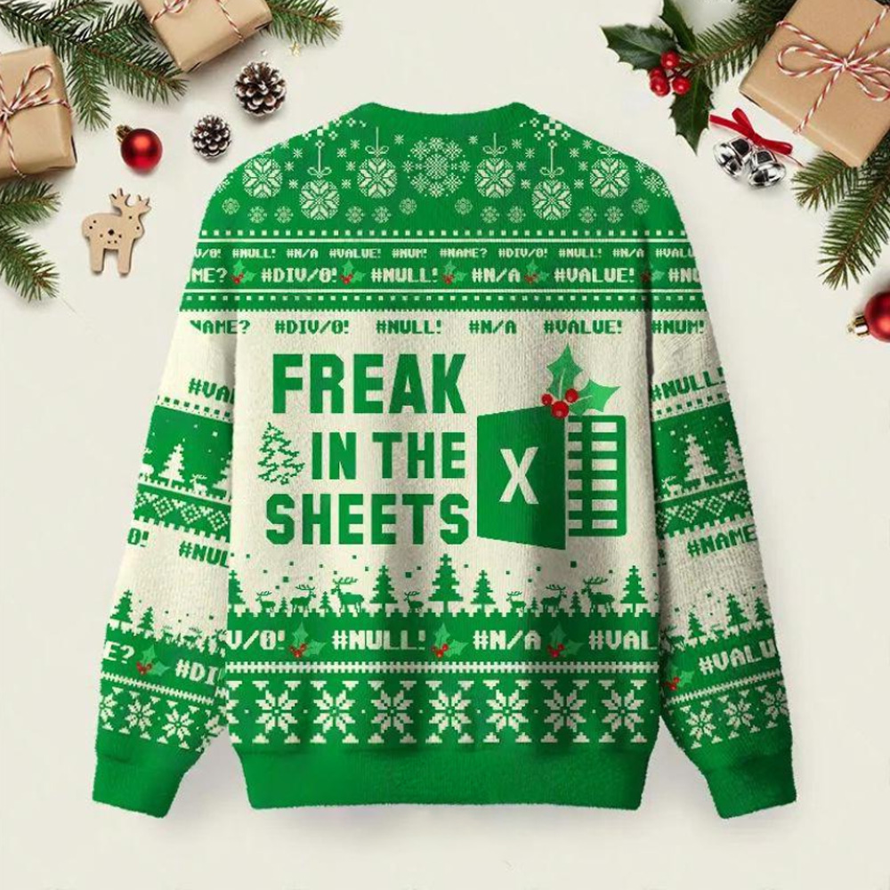 Freak in the Sheets Ugly Christmas Fuzzy Fleece Sweatshirt