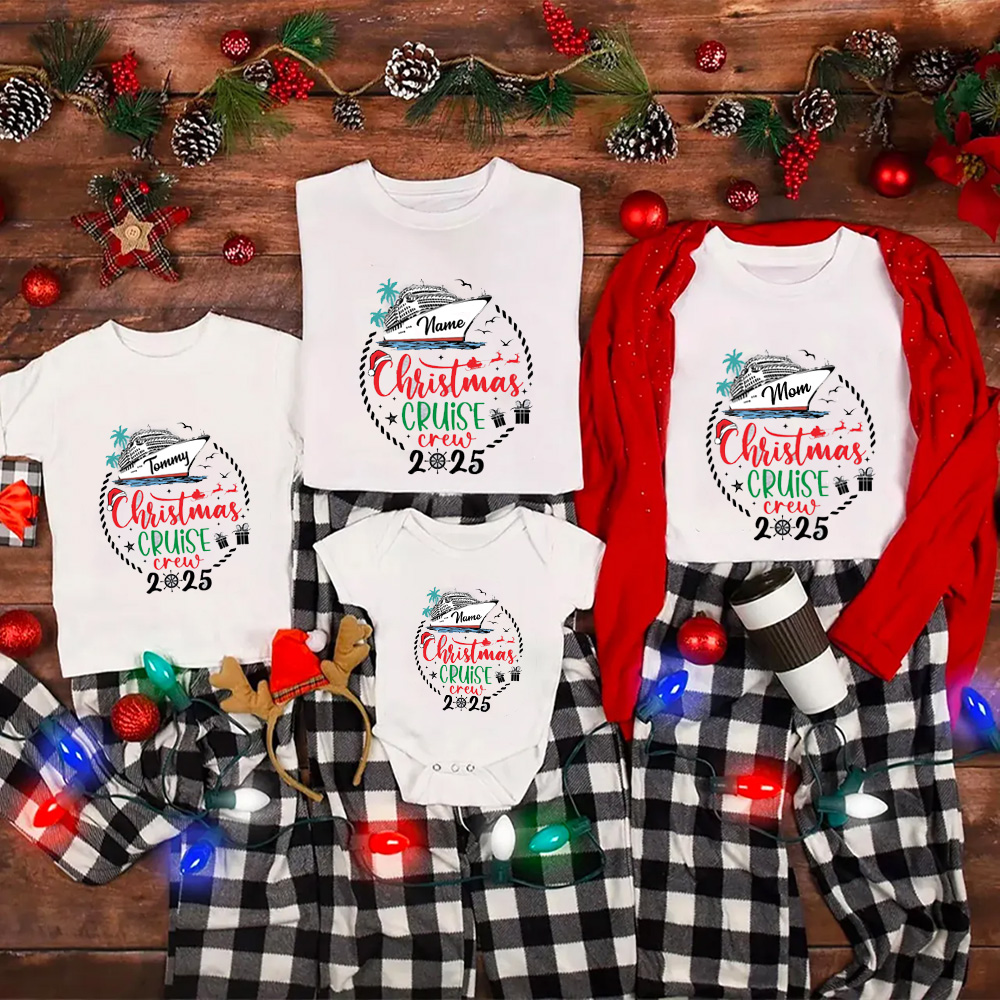 2025 Christmas Cruise Crew Family Matching T-shirts