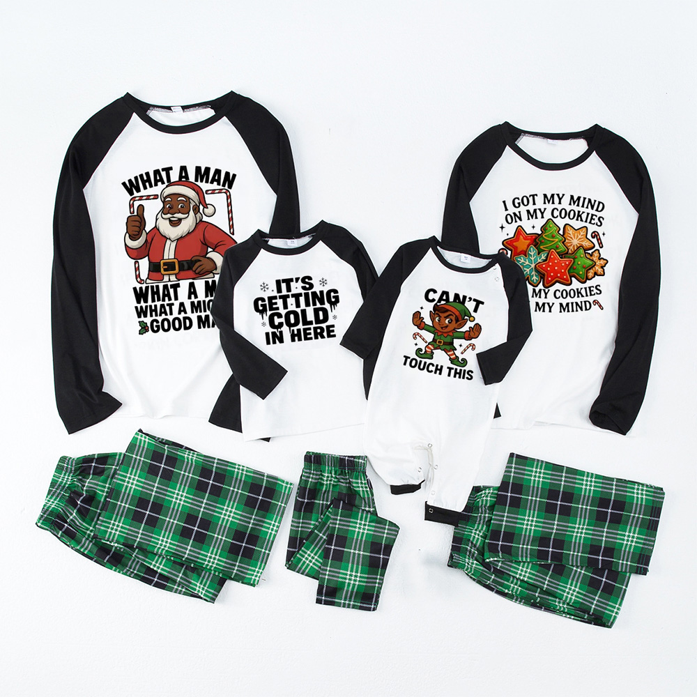 Personalized Brown Santa Christmas Family Matching Pajamas