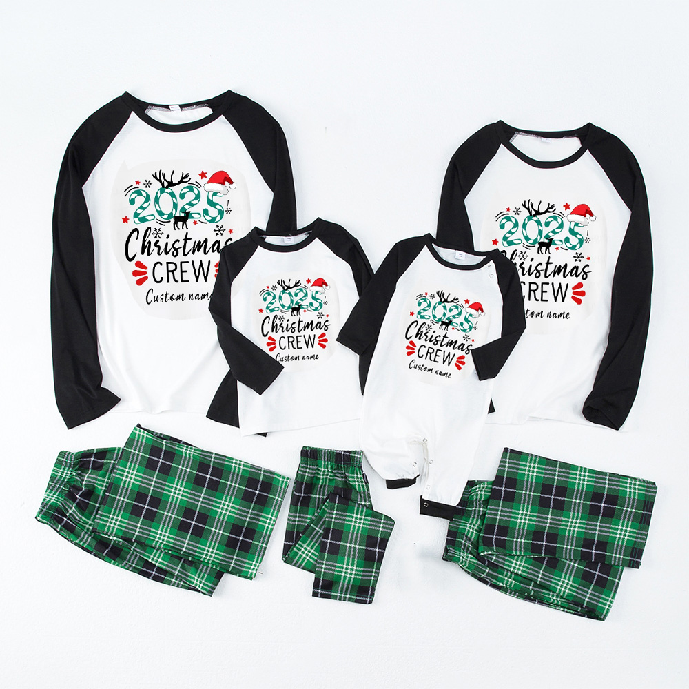 2025 Candy Cane Personalized Crew Family Matching Christmas Gnomes Pajamas