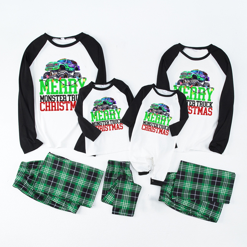 Monster Truck Christmas Family Matching Pajamas