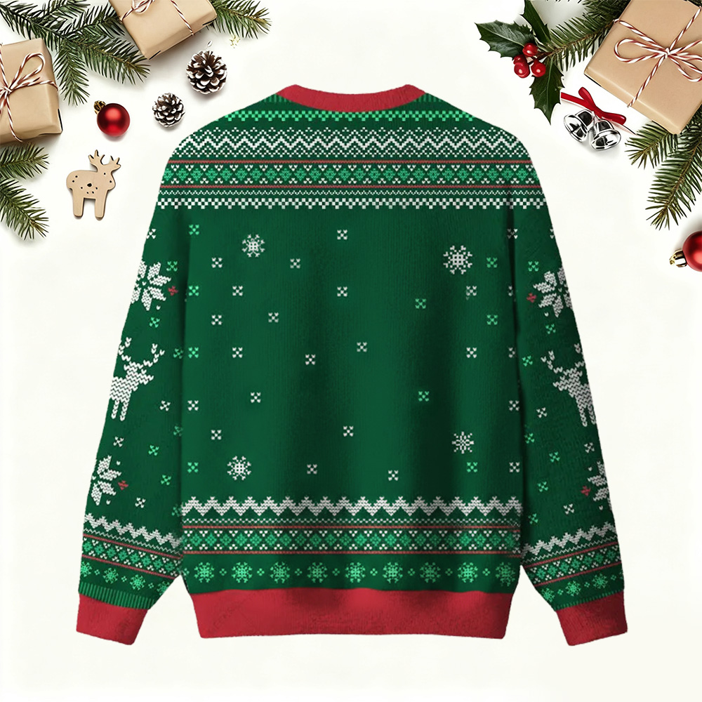 That Wasn't Very Data Driven Of You Green Ugly Christmas Fuzzy Fleece Sweatshirt