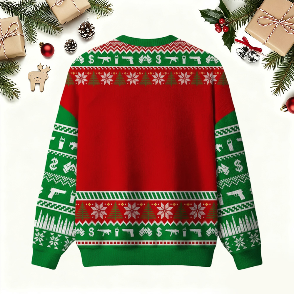 Die Hard is a Christmas Movie Ugly Christmas Fuzzy Fleece Sweatshirt