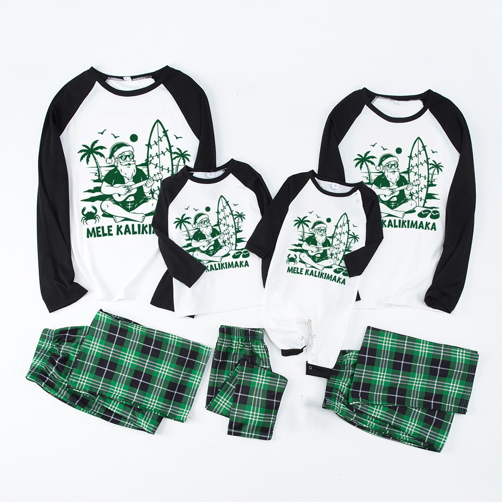 Personalized Mele Kalikimaka Family Matching Pajamas
