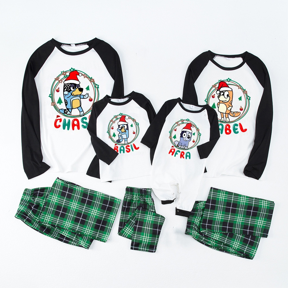 Cartoon Dog Light Ring Christmas Family Matching Pajamas