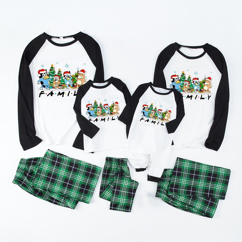 Snowflake Cartoon Dog Christmas Party Family Matching Pajamas