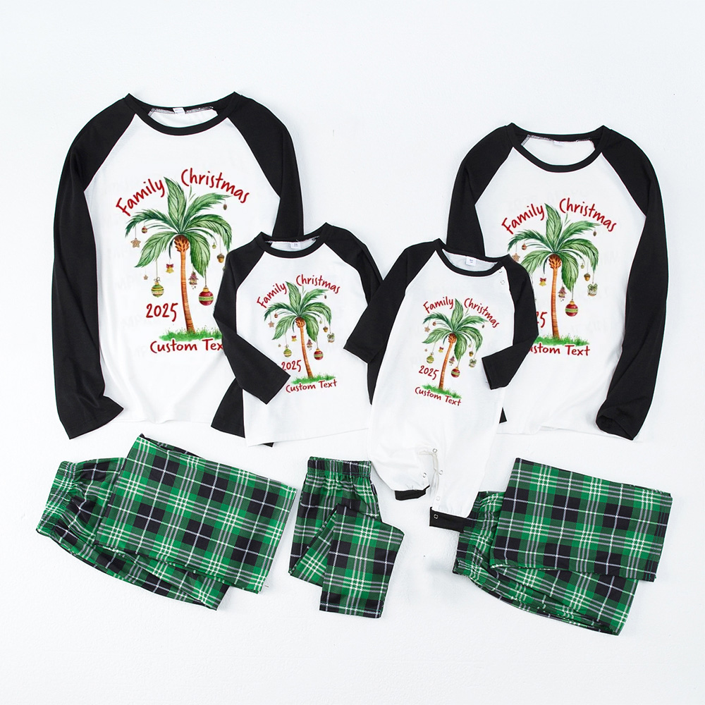 Personalized Tropical Christmas Family Matching Pajamas