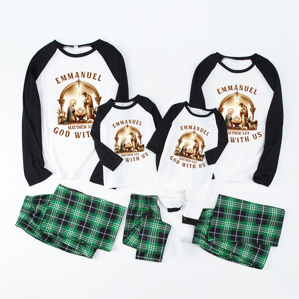 Matthew 123 Bible Verse Christmas Family Matching Pajamas