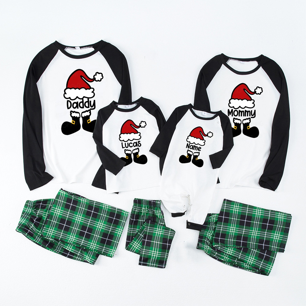 Personalized Funny Santa Hat Family Matching Pajamas