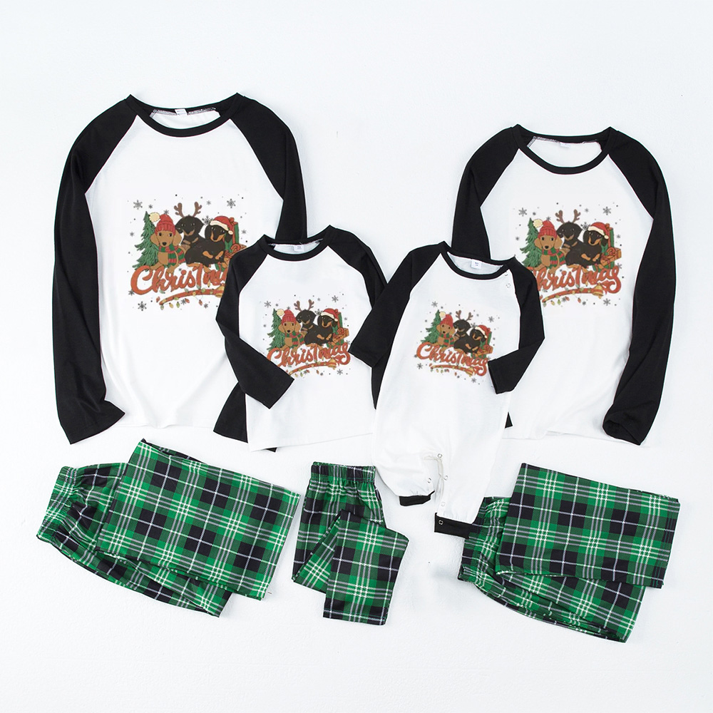 Three Dogs Christmas Family Matching Pajamas