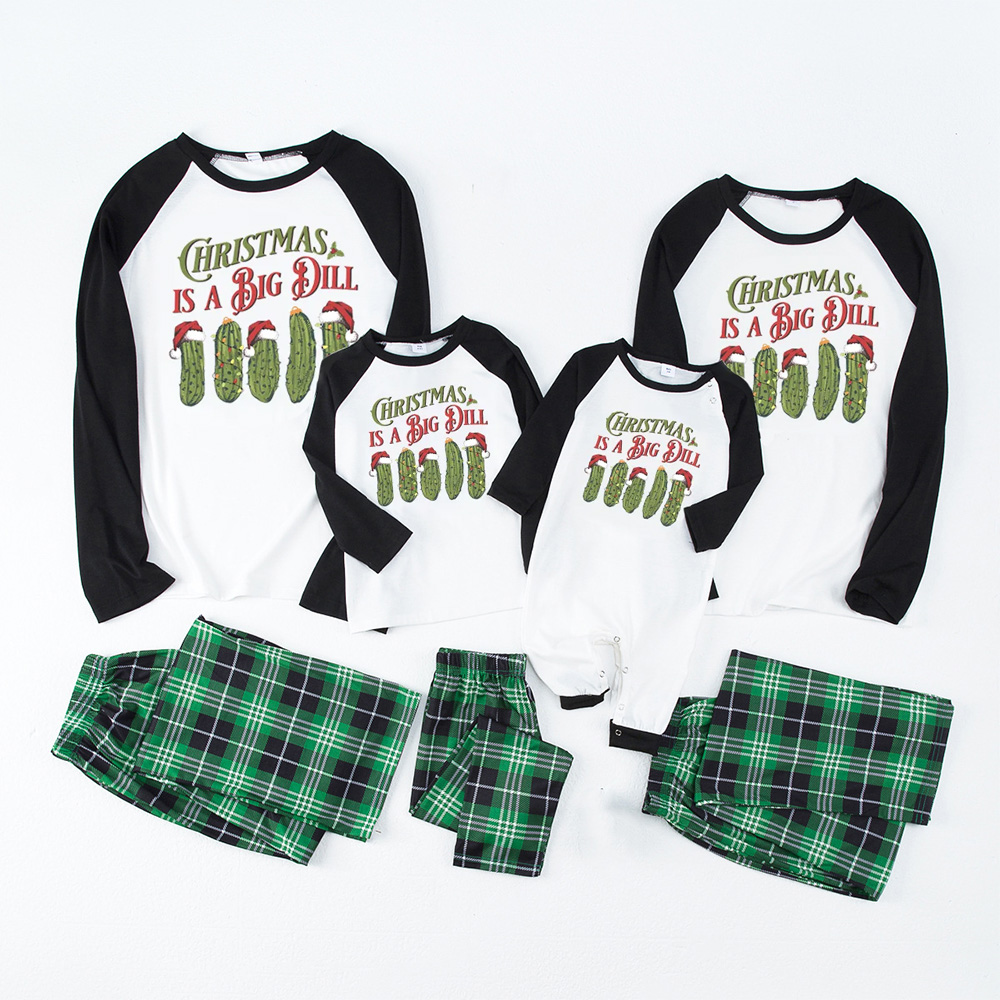 Retro Christmas Is A Big Dill Pickle Family Matching Pajamas