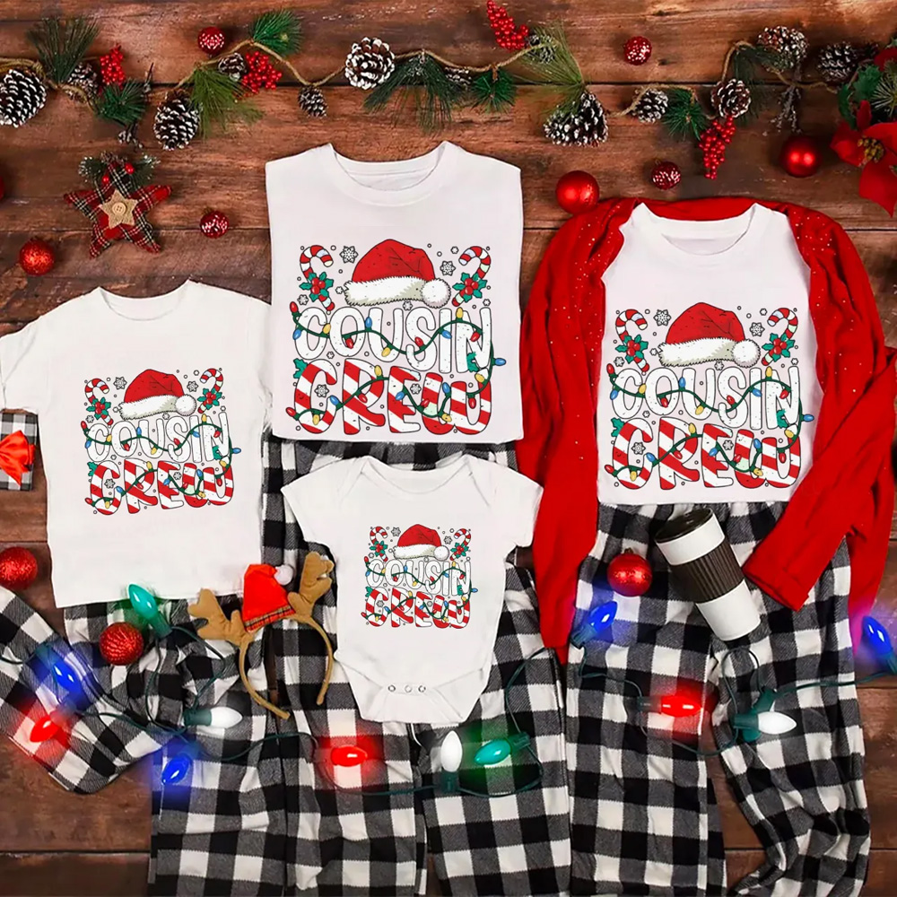 Christmas Cousin Crew Family Matching T-Shirts