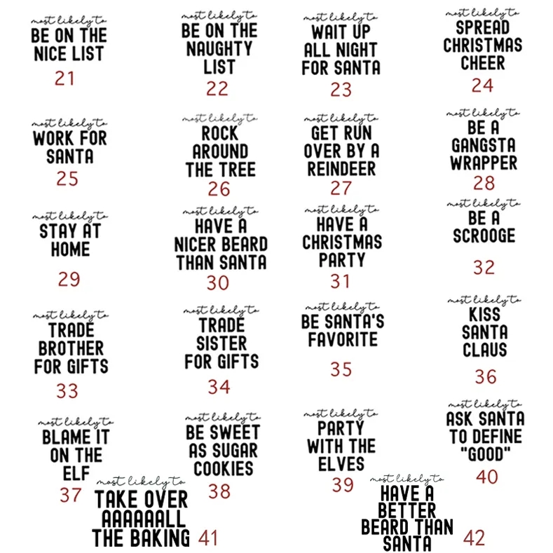 Family Christmas Shirts Most Likely To Funny Party T-shirts