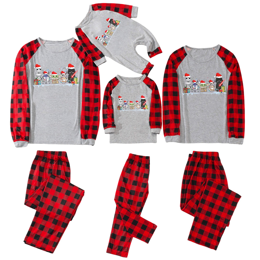 Characters With Santa Hat Christmas Family Matching Pajamas