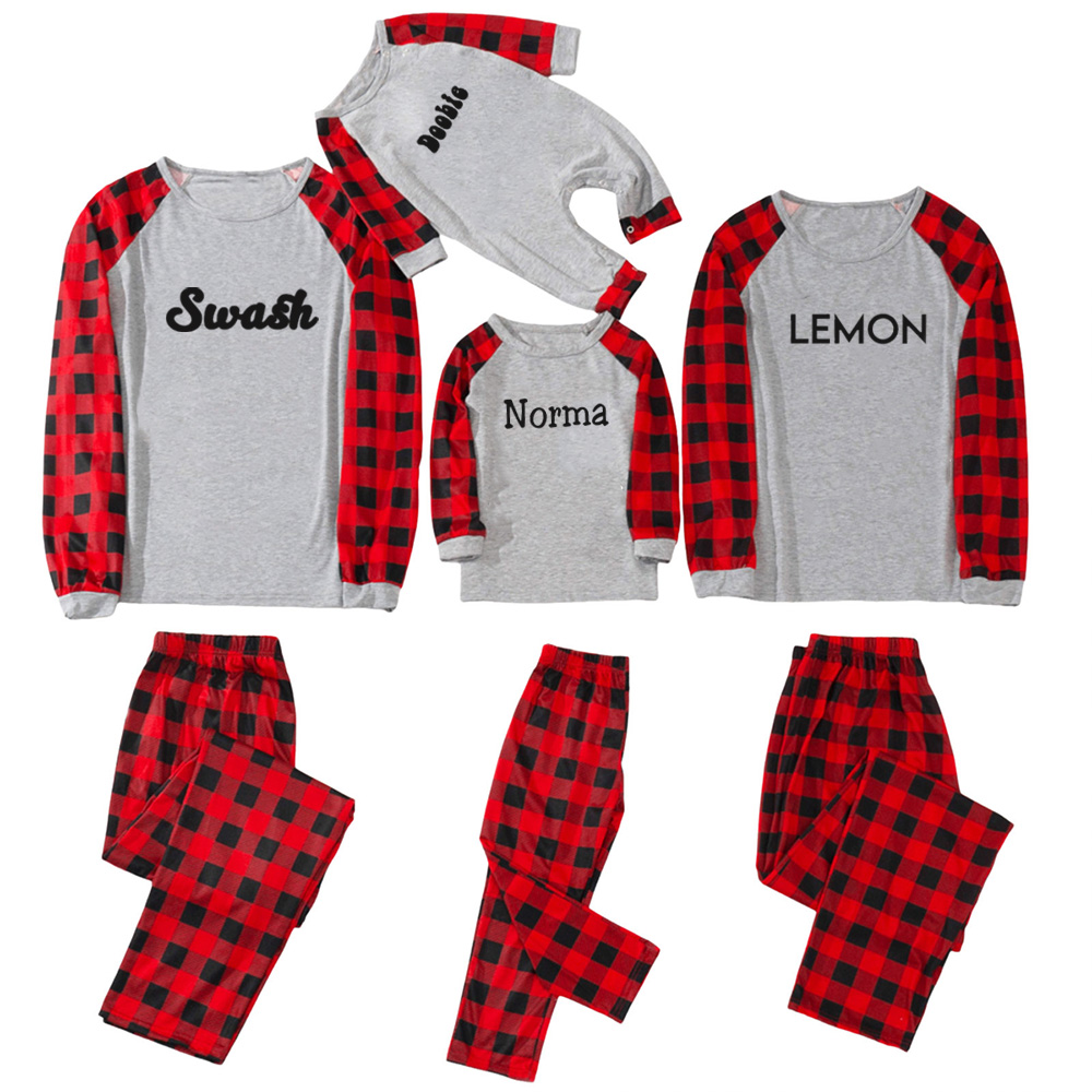 Personalized Matching Striped Xmas Pajamas For Family Members