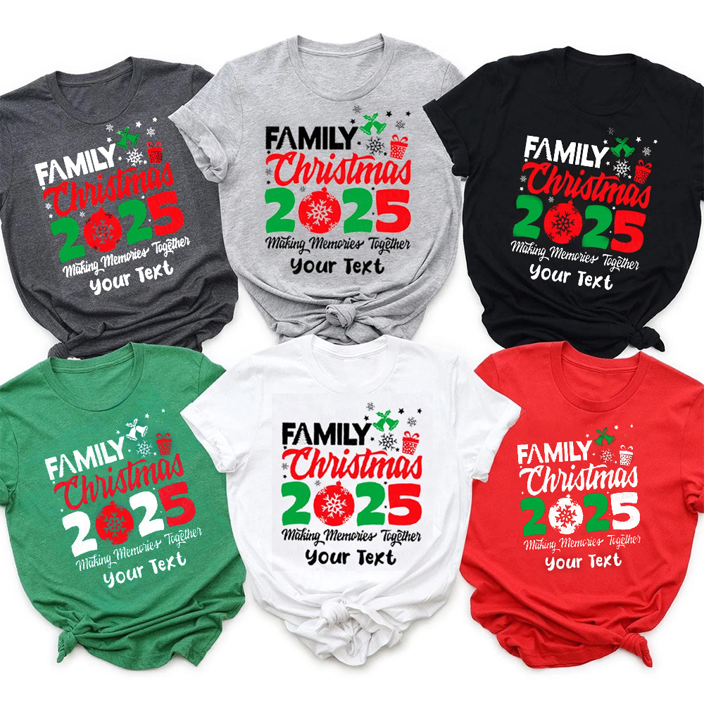 Personalized Christmas 2025 Family Matching T-Shirts