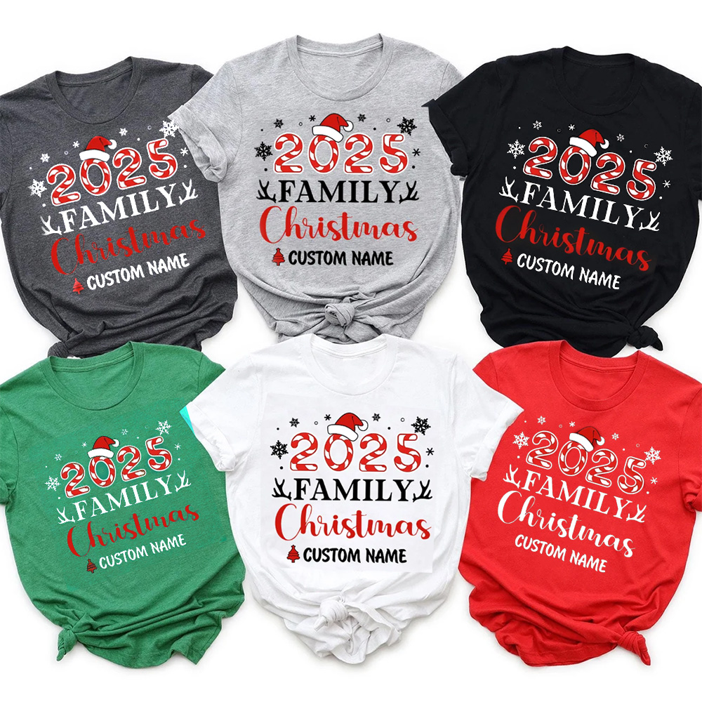 Antlers And snowflakes Christmas Family Matching T-Shirts