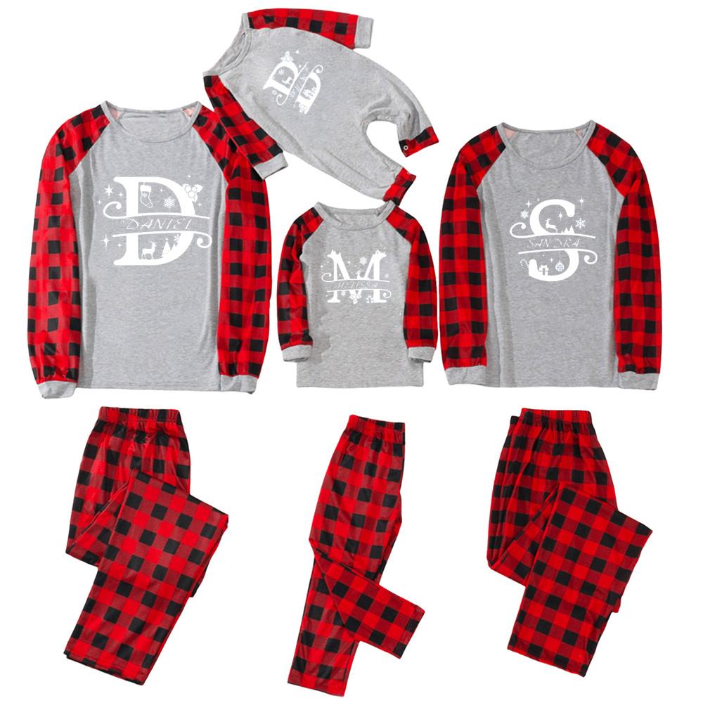 Personalized Elk Snowflake Element Family Matching Blue Pajamas