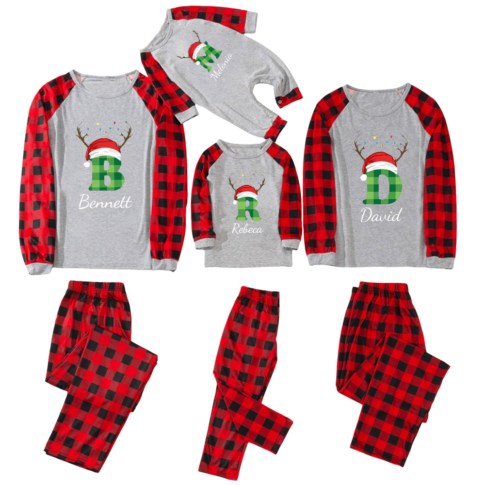 Personalized Monogrammed Christmas Family Matching Pajamas