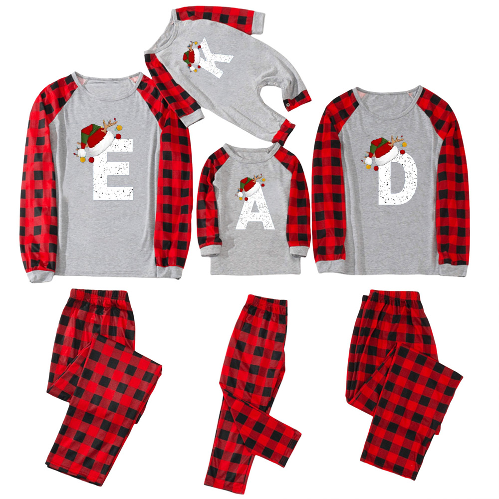 Personalized Christmas Alphabet Family Matching Blue Pajamas