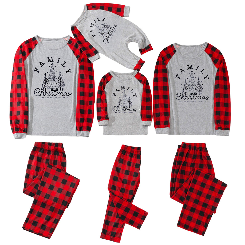 Family Christmas Tree Making Memories Together Matching Pajamas