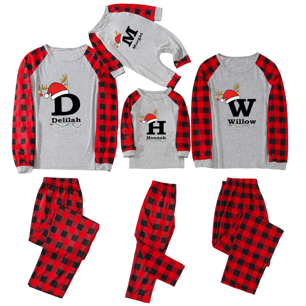 Personalized Christmas Alphabet Family Matching Pajamas