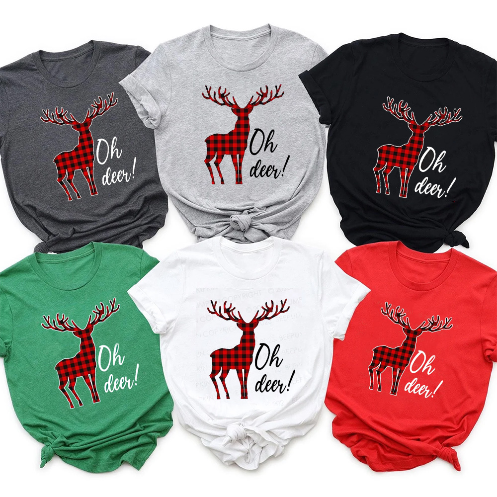 Oh Deer Funny Christmas Family Matching Tees