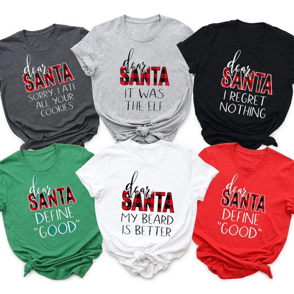 Personalized Dear Santa Quotes Matching Shirts