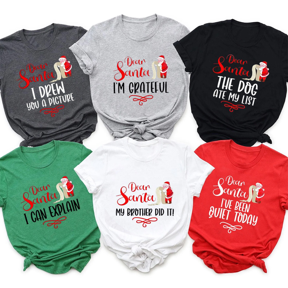 Personalized Dear Santa Christmas Family Matching T-Shirts