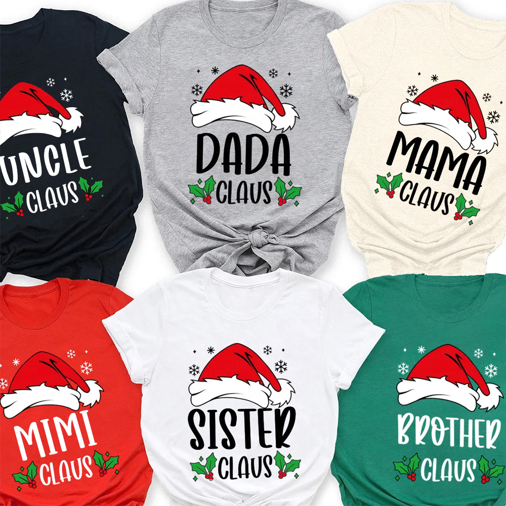 Personalized Family Claus Christmas Matching T-Shirts