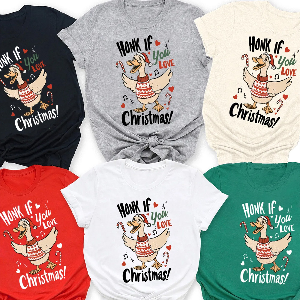 Honk If You Love Christmas Family Matching T-Shirts