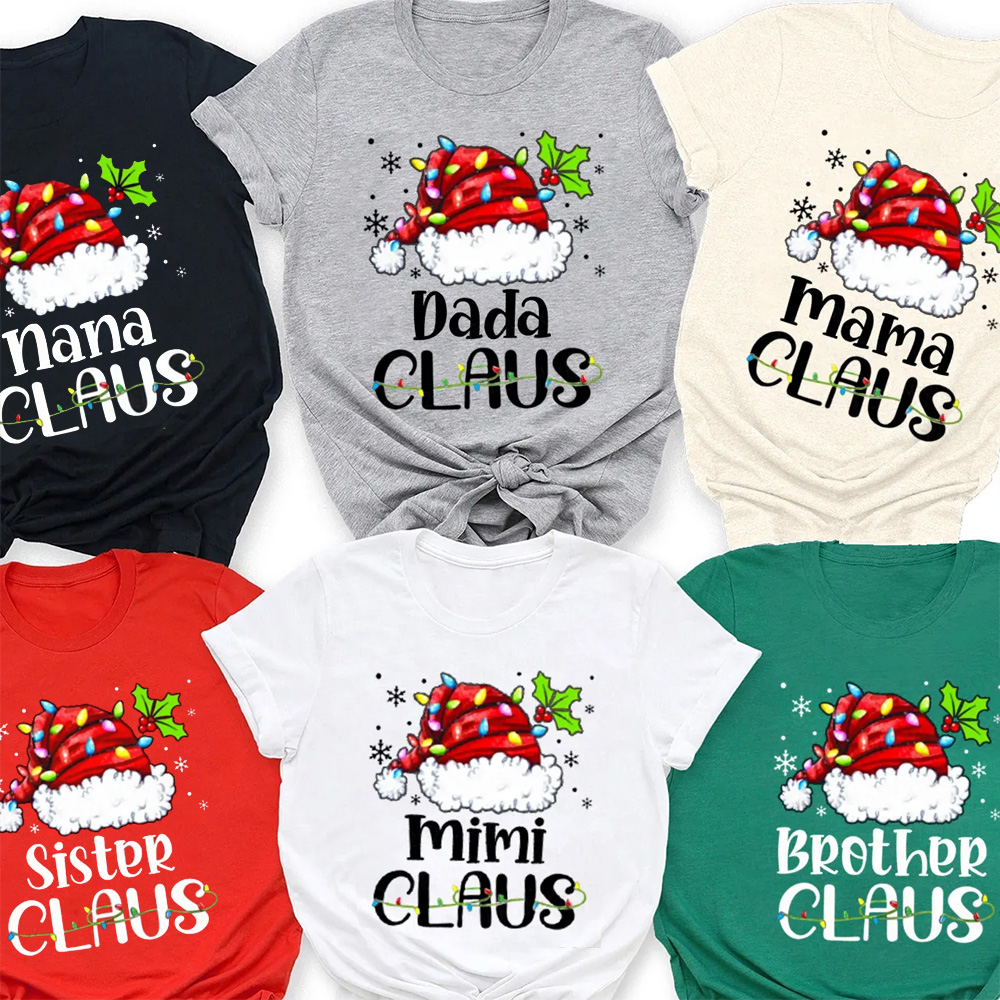 Personalized Claus Squad Christmas Family Matching T-Shirts
