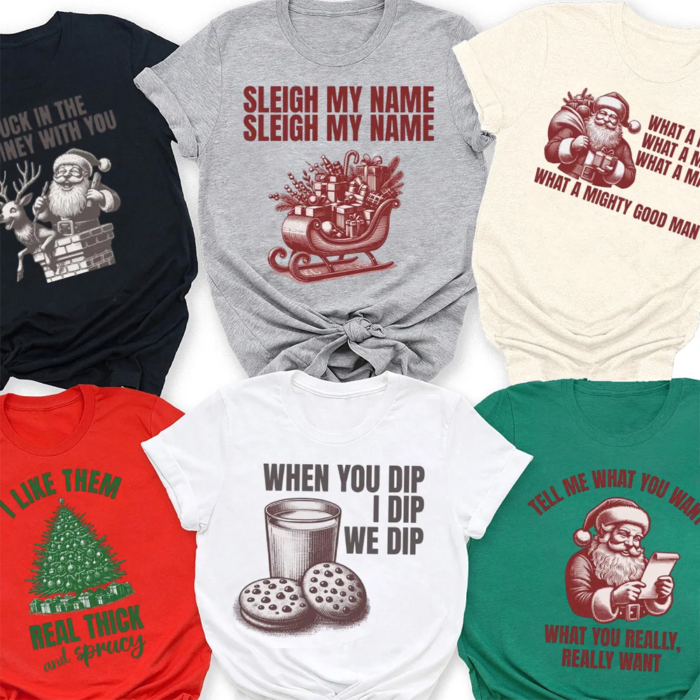 Personalized Jolly Jokes & Cheers Christmas Family Matching T-Shirts
