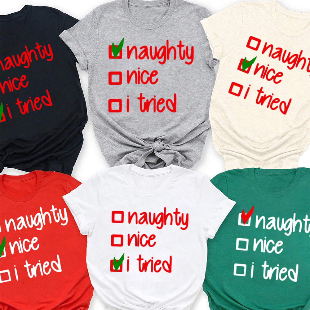 Personalized Naughty Or Nice Family Matching T-Shirts