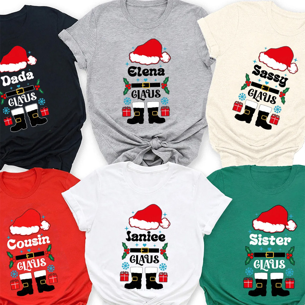Personalized Santa Claus Christmas Family Matching T-Shirts