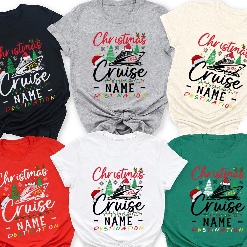 Personalized Christmas Cruise 2025 Family Matching T-Shirts