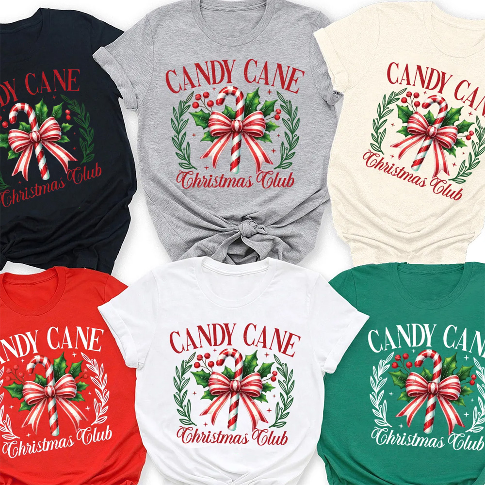 Candy Cane Christmas Club Christmas Family Matching T-Shirts