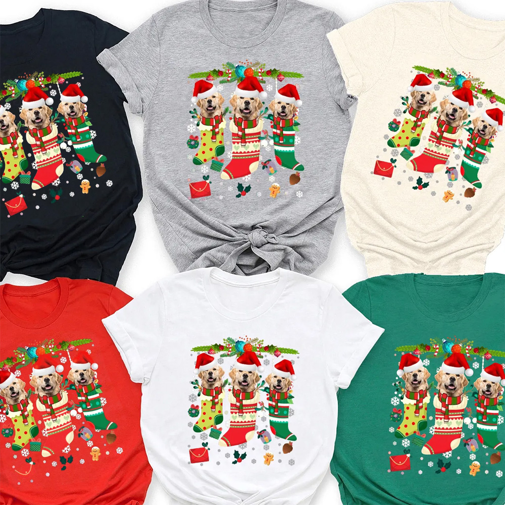 Personalized Paws & Claus Family Matching T-Shirts