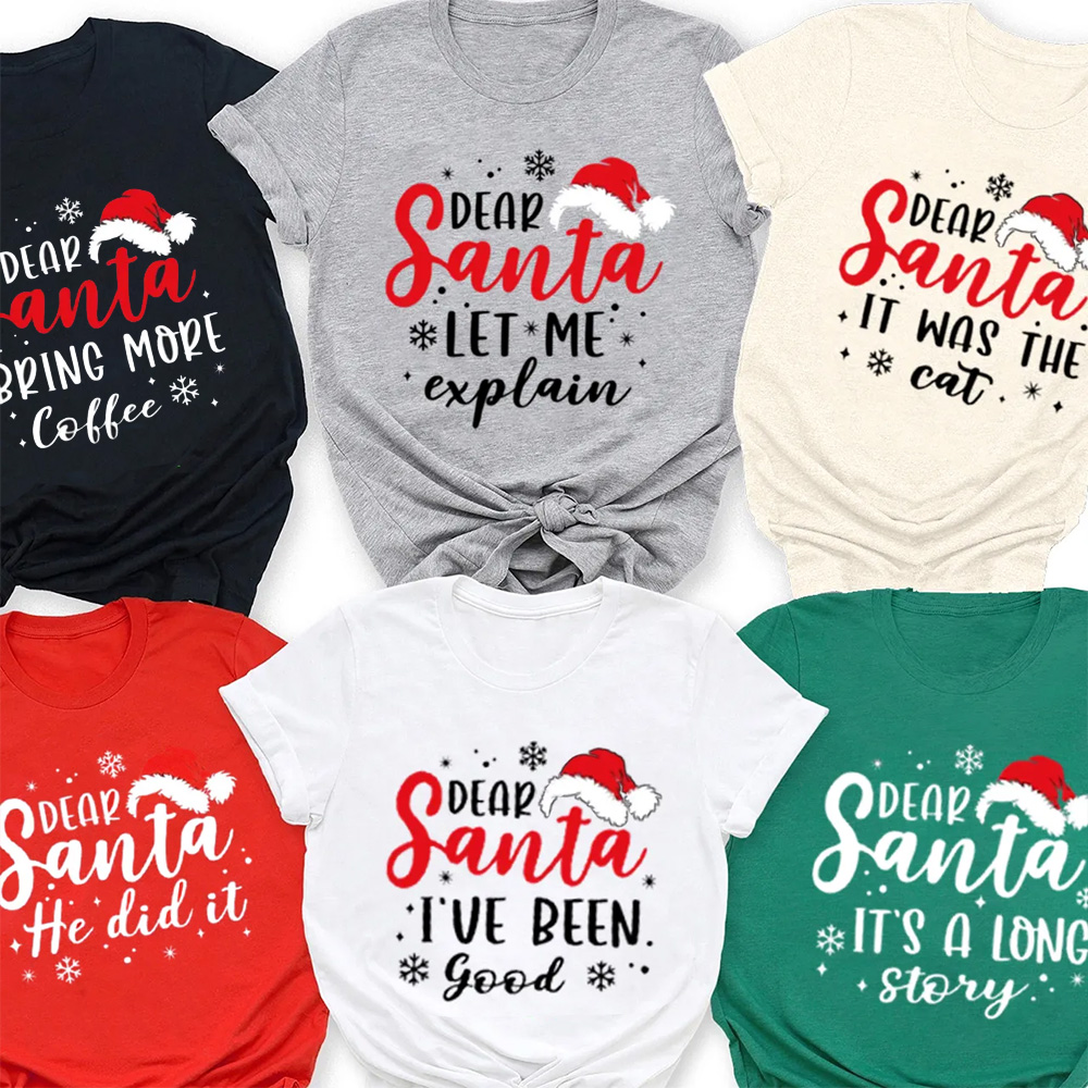 Santa Claus Customized Quotes Family Matching T-Shirts