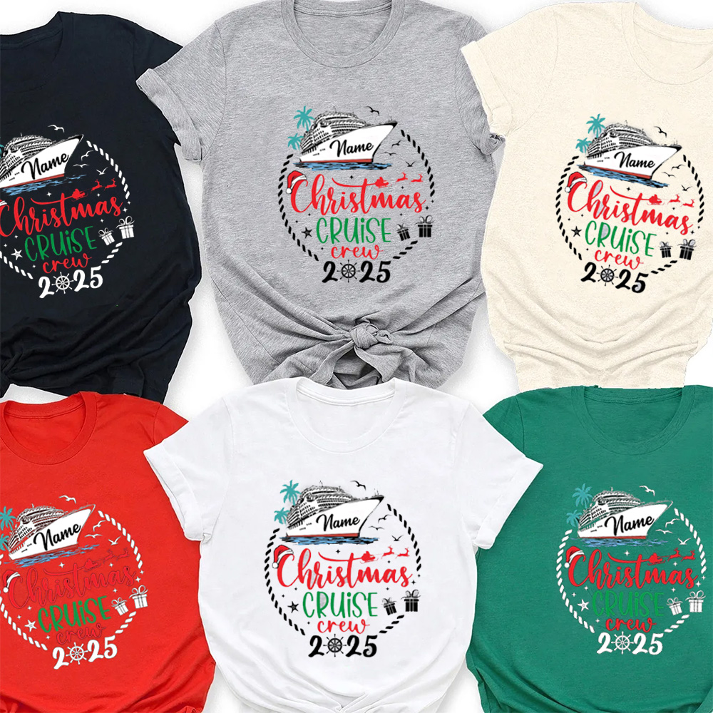 2025 Christmas Cruise Crew Family Matching T-shirts