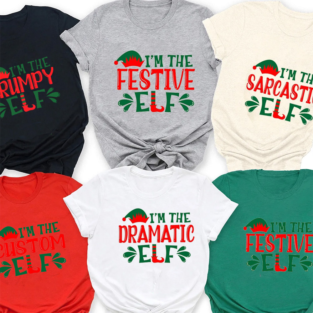 Personalized ELF Christmas family matching T-shirts