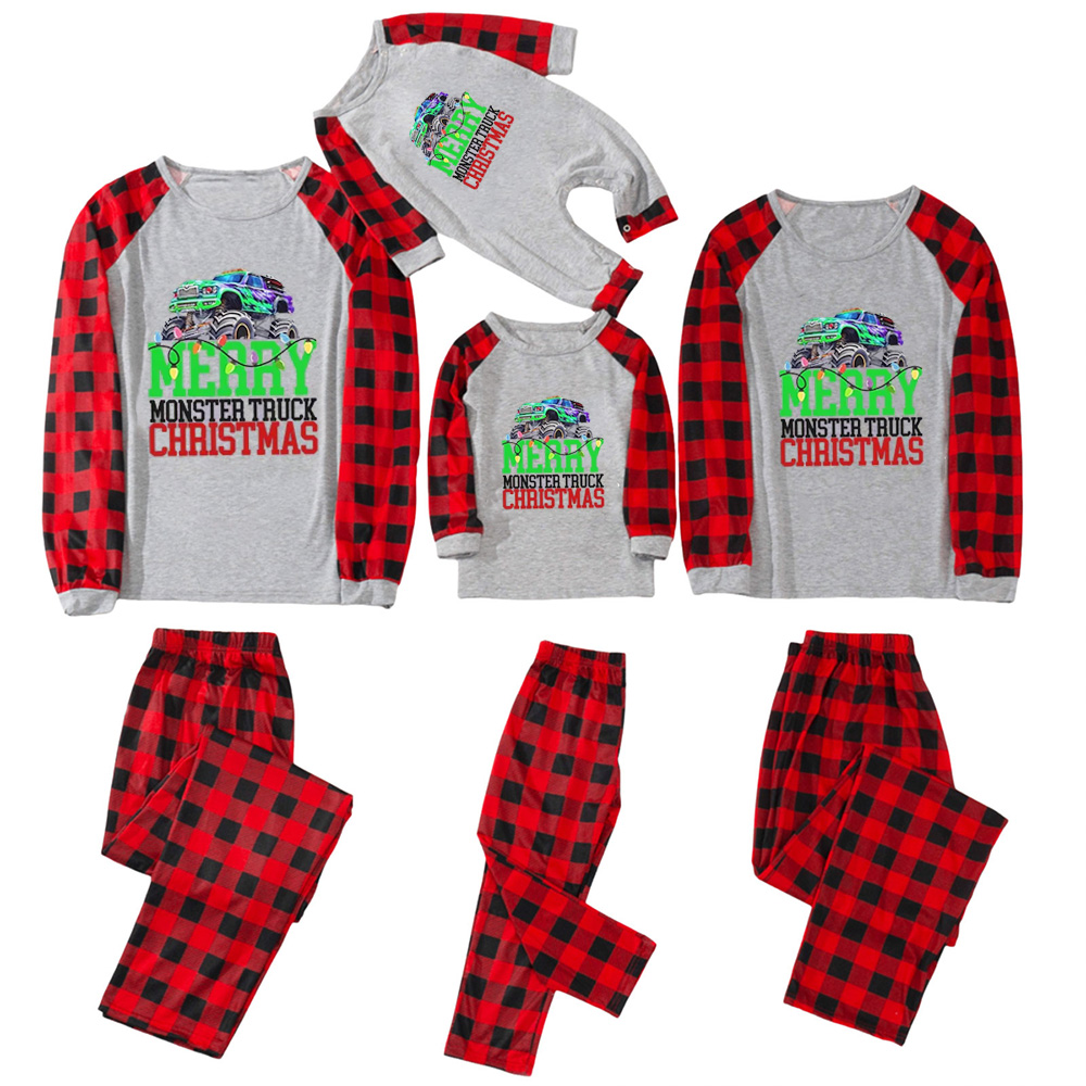 Monster Truck Christmas Family Matching Pajamas