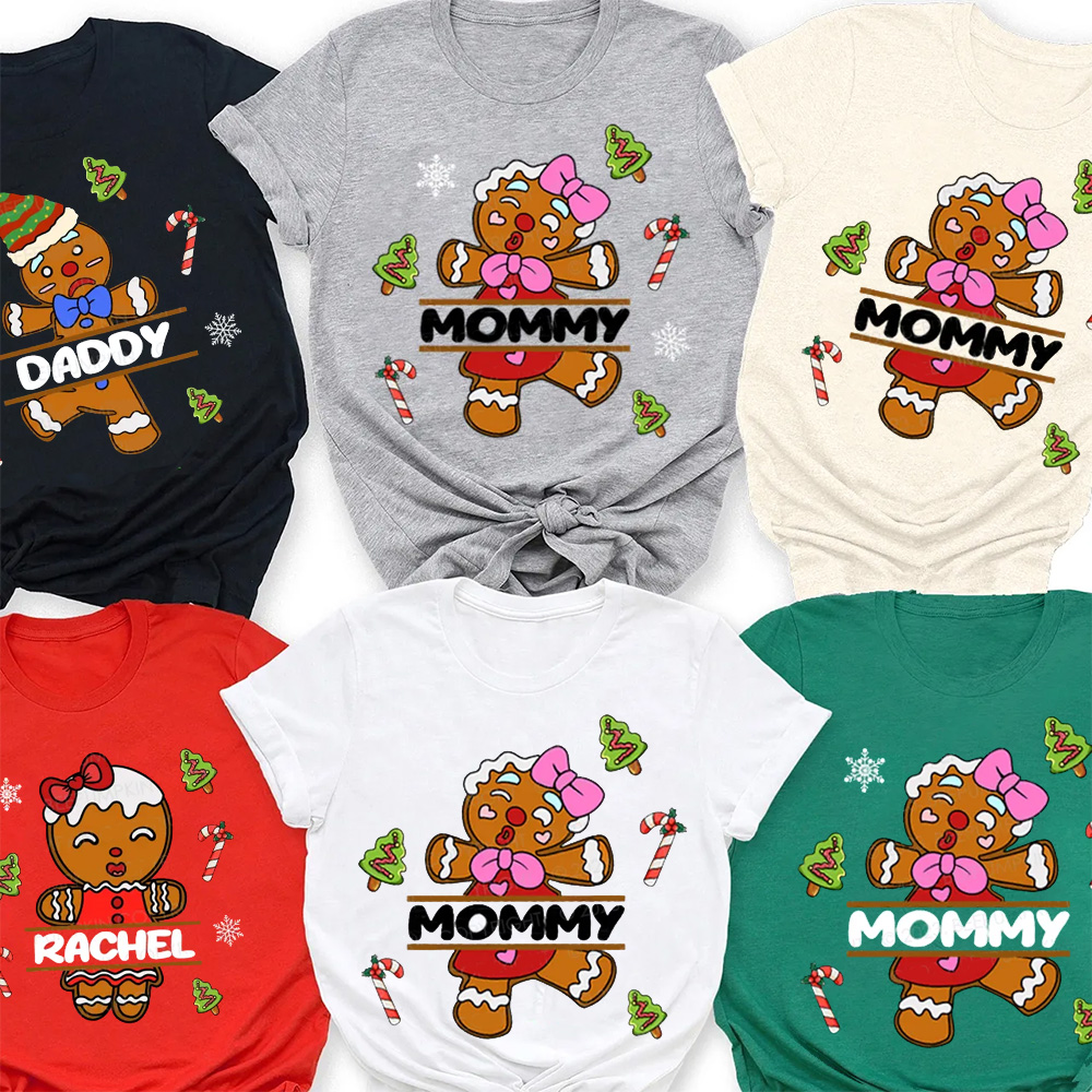Christmas Gingerbread Man Family Matching T-Shirts