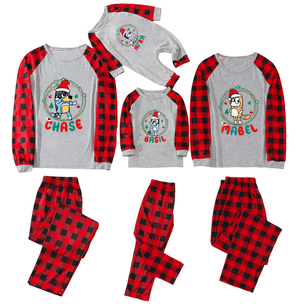 Cartoon Dog Light Ring Christmas Family Matching Pajamas