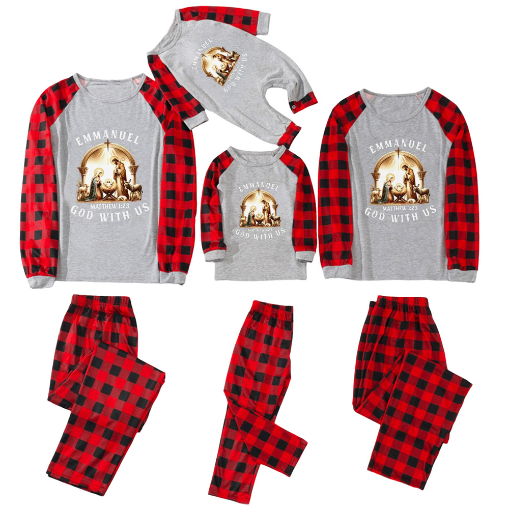 Matthew 123 Bible Verse Christmas Family Matching Pajamas