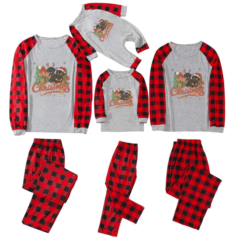 Three Dogs Christmas Family Matching Pajamas