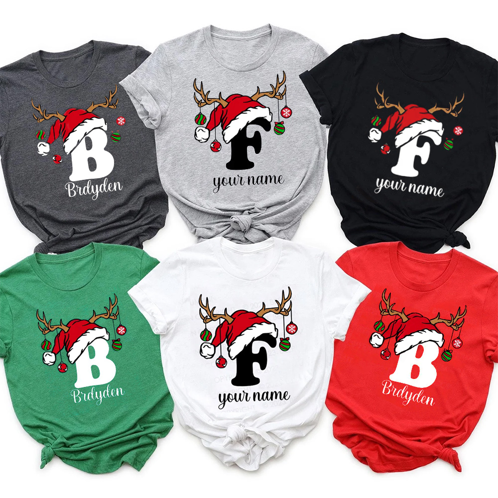 Personalized Christmas Alphabet Family Matching Shirts