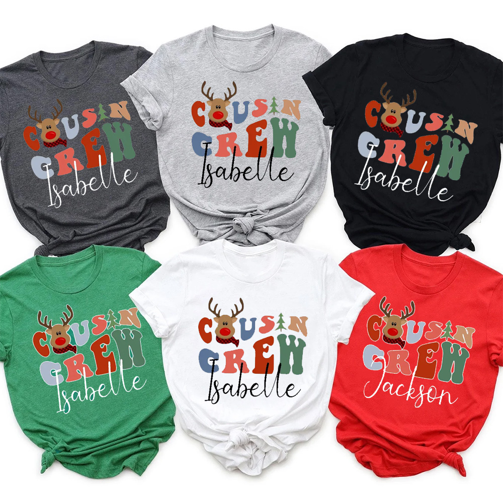 Retro Kids Cousin Crew Christmas Holiday Matching Shirt