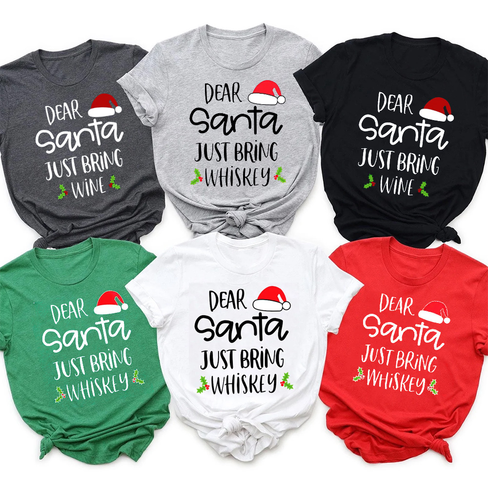 Personalized Dear Santa Matching Family T-Shirts For Christmas Party